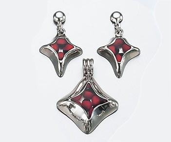 Sterling Silver Set: Pendant and Earrings